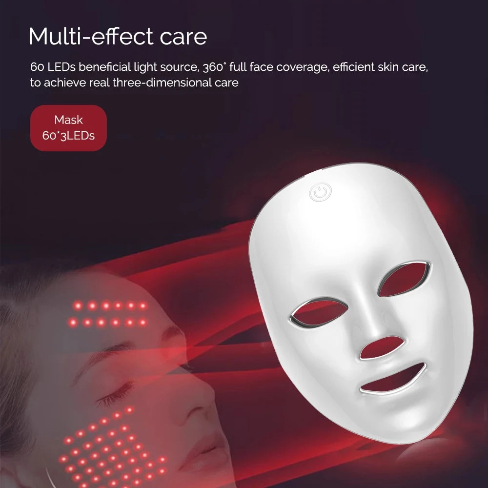 Mascara Facial LED Inalámbrica para Cuidado de Piel