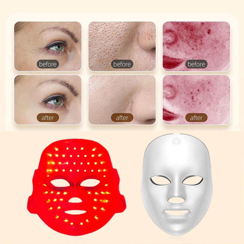 Mascara Facial LED Inalámbrica para Cuidado de Piel